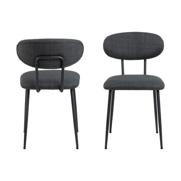 Sedie da pranzo antracite in set da 2 Denise - Actona-image-3