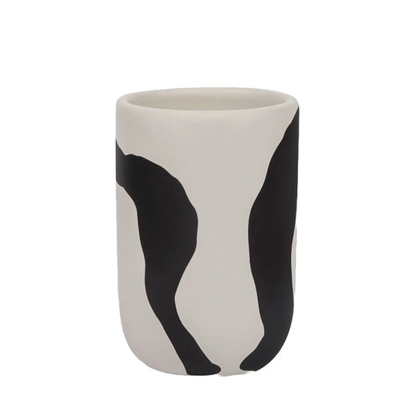 Tazza in ceramica bianca e nera per spazzolini da denti Icon - Mette Ditmer Denmark