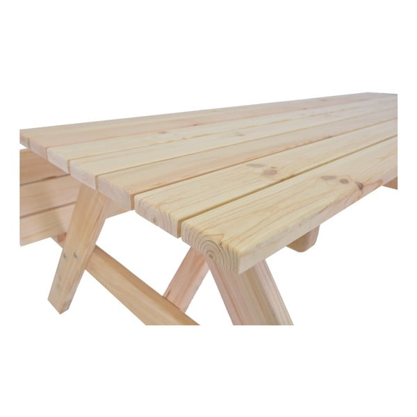 Set da pranzo da giardino in legno massiccio in colore naturale per 4 persone Piknic - Rojaplast-image-2