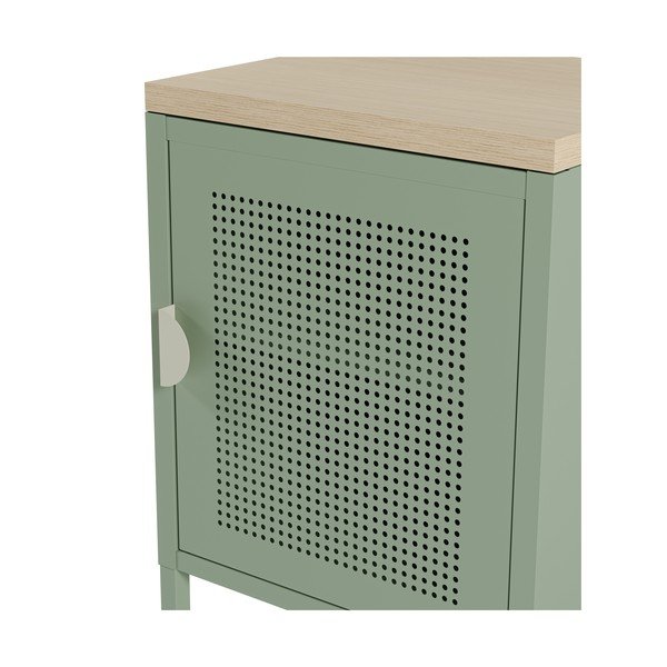 Comodino color menta/di colore naturale in metallo Sayla – Marckeric-image-4