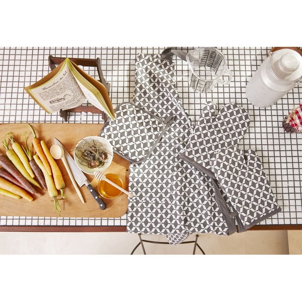 Grembiule in cotone grigio Square - Tiseco Home Studio-image-1