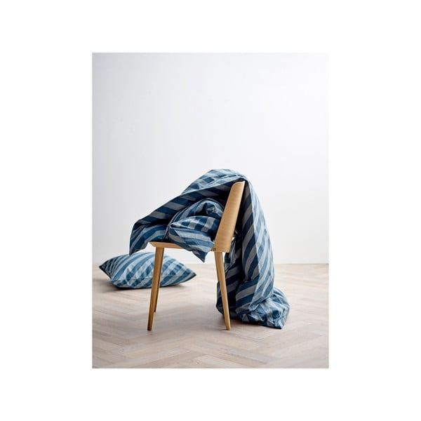 Biancheria da letto in cotone organico sateen blu scuro , 140 x 200 Diagonal - Södahl-image-1