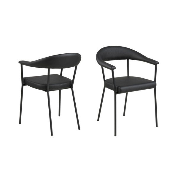 Set di 2 sedie da pranzo nere Ava - Actona