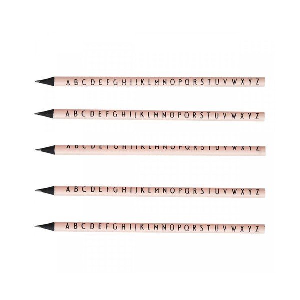 Set di 5 matite rosa - Design Letters