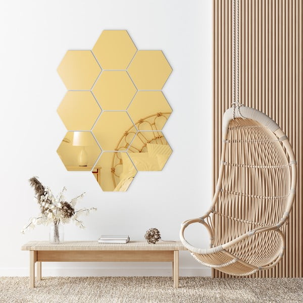 Set di adesivi da parete 12 pezzi 17x20 cm Hexagons Gold - Ambiance-image-3