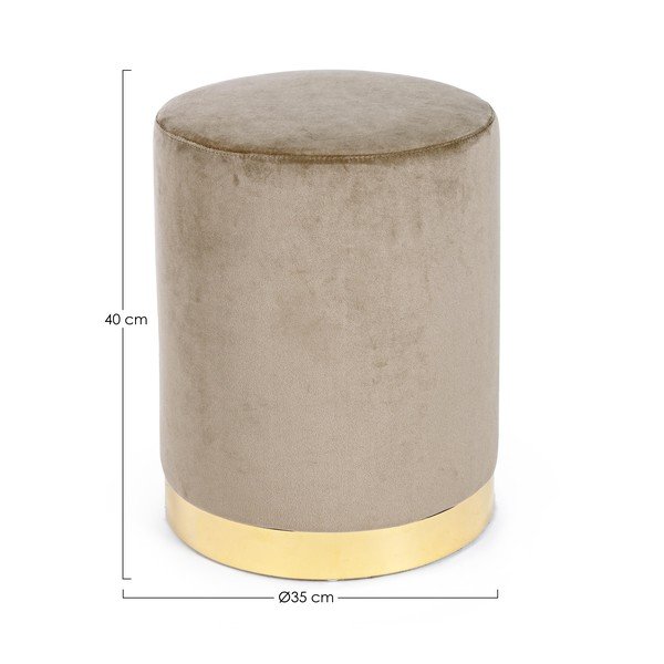 Poggiapiedi grigio tortora con rivestimento in velluto Lucilla – Yes Everyday-image-2