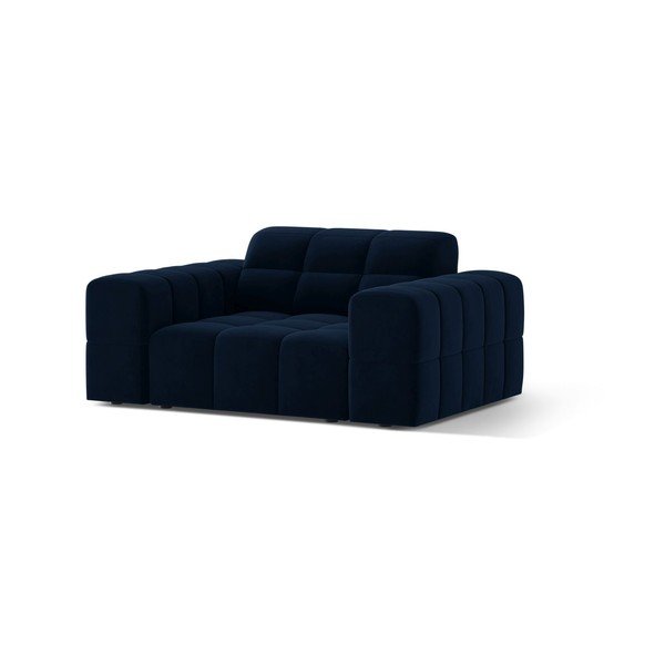 Poltrona blu scuro con rivestimento in velluto Chicago – Cosmopolitan Design-image-1