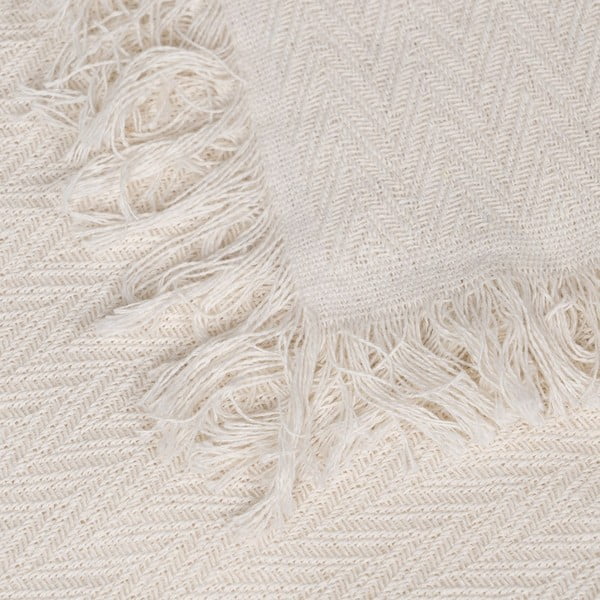 Copriletto crema in cotone riciclato 180x260 cm Spike - Ixia-image-3