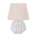 Lampada da tavolo beige con paralume in tessuto (altezza totale 48 cm) Honduras – Mauro Ferretti