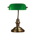 Lampada da tavolo in verde e ottone Bankers, altezza 42 cm - Markslöjd