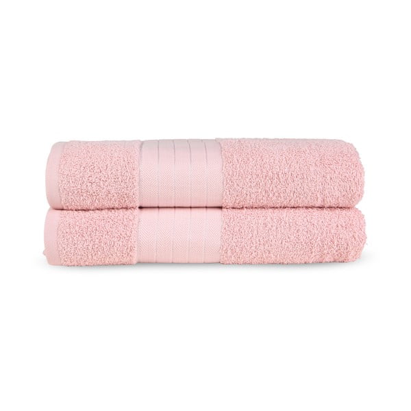 Set di 2 asciugamani in spugna di cotone rosa 70x140 cm - Good Morning