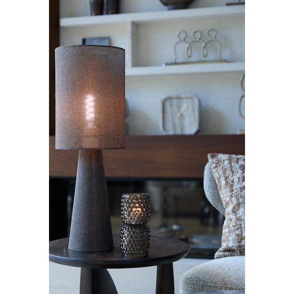 Lampada da tavolo marrone con paralume in tessuto (altezza totale 58 cm) Micky – Light & Living-image-3