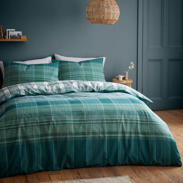 Biancheria da letto verde 200x135 cm Roxburgh Kelso - Catherine Lansfield-image-2