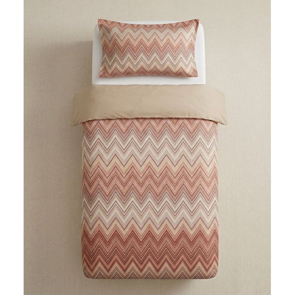 Set copripiumino e federa color terracotta per letto singolo 200x140 cm Margot  – Mijolnir