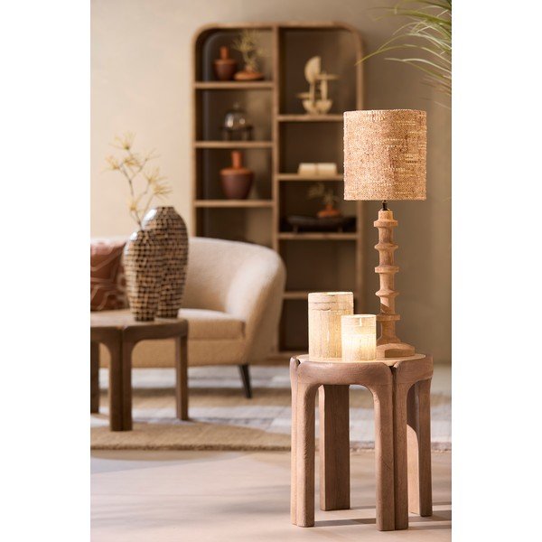 Tavolino rotondo con piano in pietra ø 45 cm Ali – Light & Living-image-1