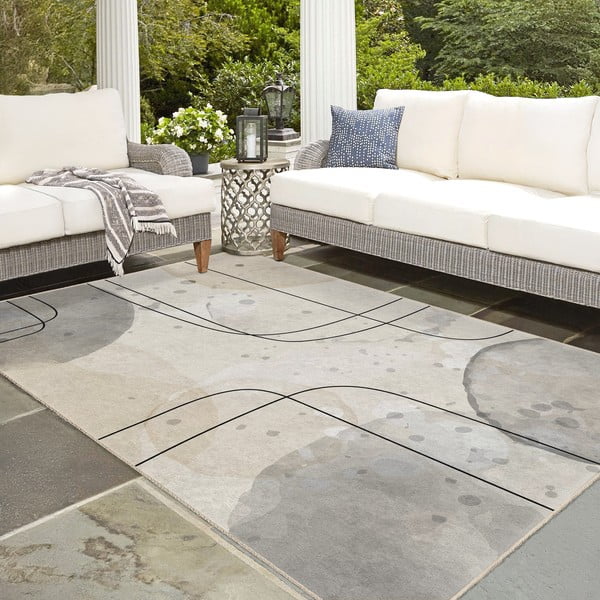 Tappeto grigio/color crema lavabile 120x180 cm Simple Lines – Mila Home-image-2