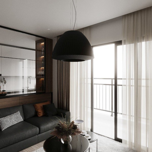 Apparecchio a sospensione nero con paralume in vetro ø 60 cm Soprano - Sollux-image-4