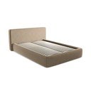 Letto matrimoniale imbottito marrone chiaro con contenitore con griglia 160x200 cm Kiana - Makamii