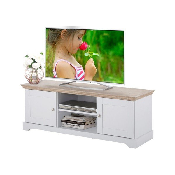 Tavolo TV in legno bianco Anika - Støraa-image-4