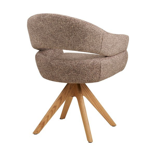 Sedia da pranzo marrone in imbottito con braccioli Dover – House Nordic-image-4