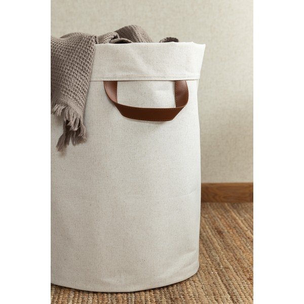 Cesta per il bucato beige in tessuto 69 l Soft Storage – Bigso-image-3