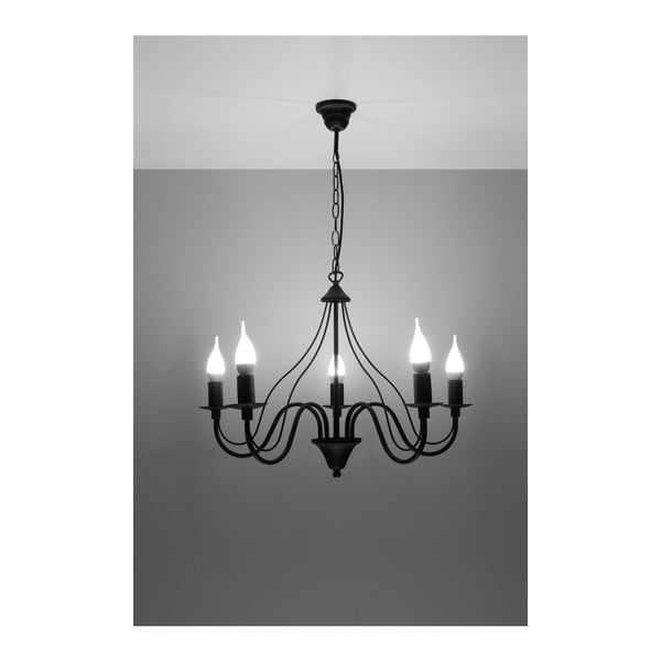 Lampada a sospensione nera 5 Fiorano - Sollux-image-3