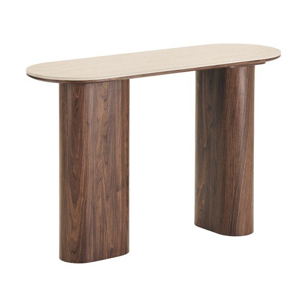 Tavolo consolle beige/marrone scuro con piano in ceramica 40x120 cm Delphi – House Nordic