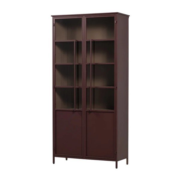 Vetrina burgundy in metallo 99x203x45 cm Exhibit – WOOOD-image-4