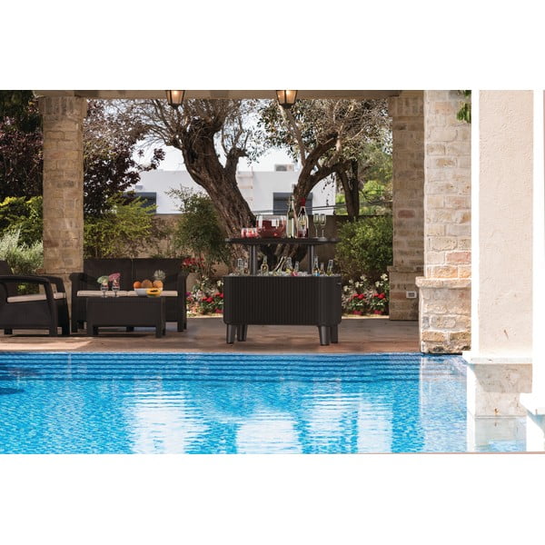 Tavolo da giardino in plastica con vaschetta per il ghiaccio 83,5x40 cm Bevy - Keter-image-1