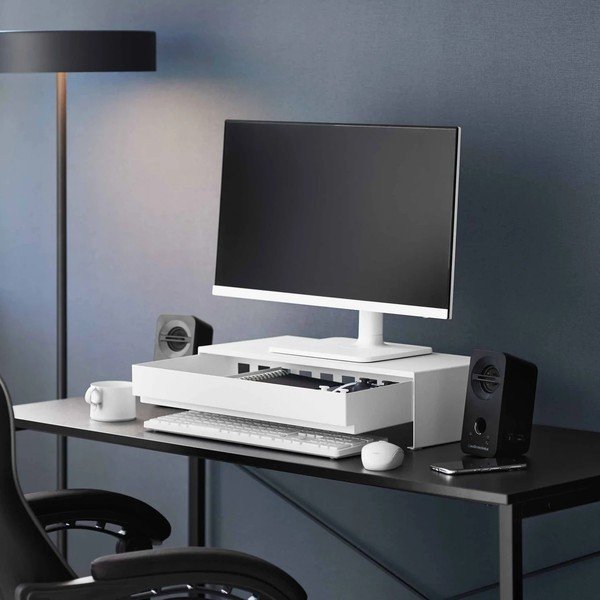Supporto per monitor bianco in metallo Tower – YAMAZAKI-image-2