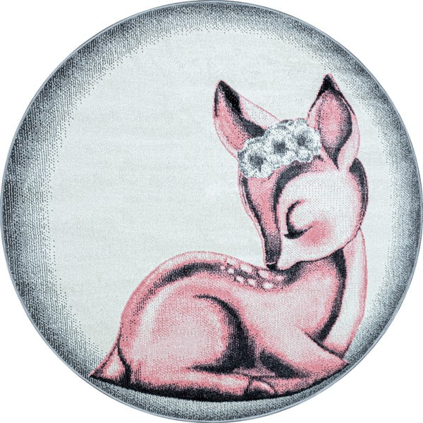 Tappeto per bambini rosa chiaro-grigio chiaro ø 120 cm Bambi - Ayyildiz Carpets