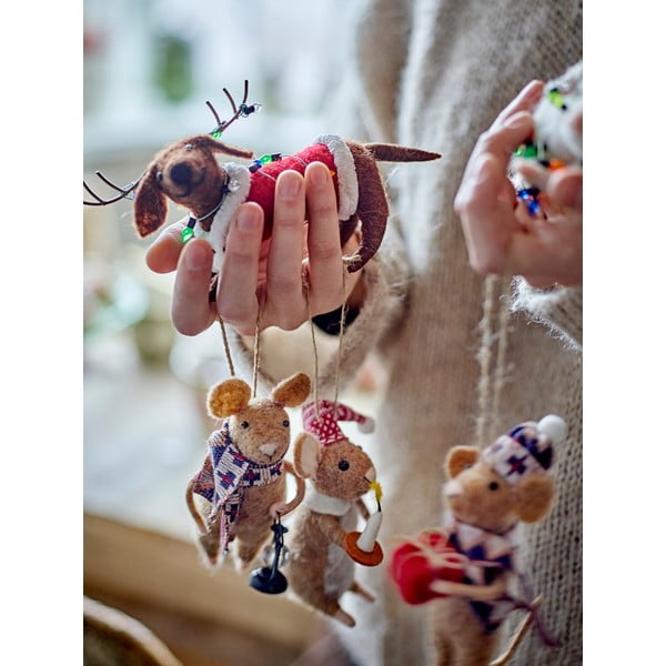 Decorazioni per albero di natale in set in lana 2 pz 12 cm Monty – Bloomingville-image-1