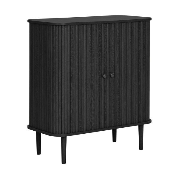 Credenza nera in pino massiccio 80x87x40 cm Nikko – House Nordic-image-4