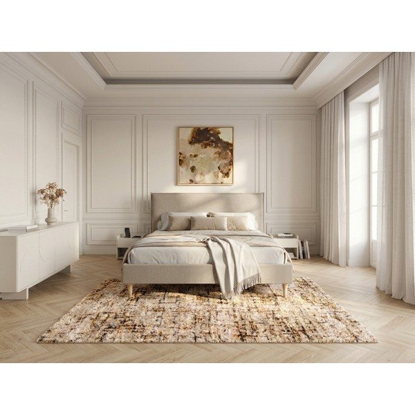 Letto matrimoniale imbottito beige con griglia 160x200 cm Sary - Bobochic Paris-image-3