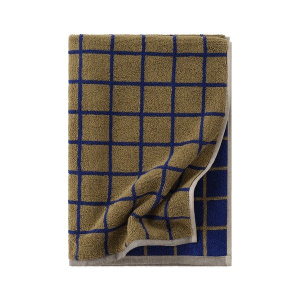 Asciugamano verde/blu in cotone 50x70 cm Grid – Jotex
