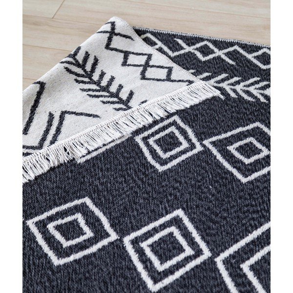 Tappeto in cotone bianco e nero , 60 x 100 cm Duo - Oyo home-image-3