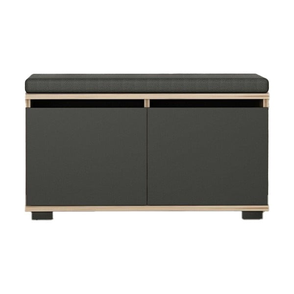 Scarpiera nera in noce con panca Drago - Kalune Design