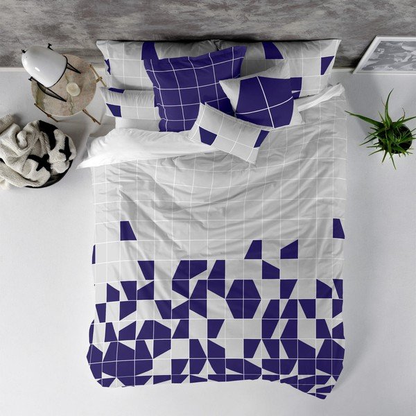 Copripiumino in cotone Struttura, 200 x 200 cm - Blanc-image-1