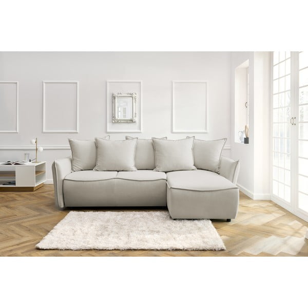 Divano letto angolare crema (angolo destro) Leon - Bobochic Paris-image-1
