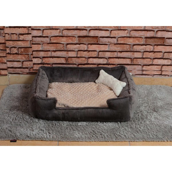 Letto grigio in peluche Nest - Lydia&Co-image-1