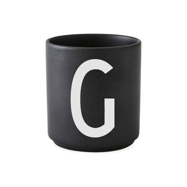 Tazza in porcellana nera Alfabeto G, 250 ml A-Z - Design Letters