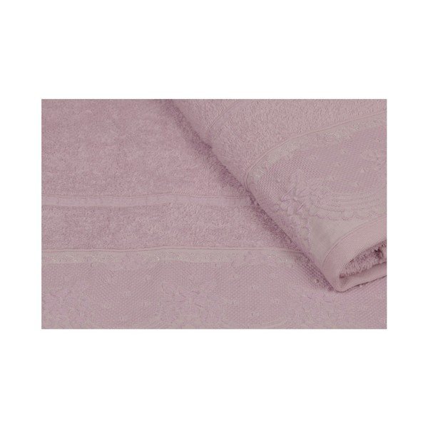 Set di due asciugamani da bagno rosa barocco, 150 x 90 cm - Soft Kiss-image-3