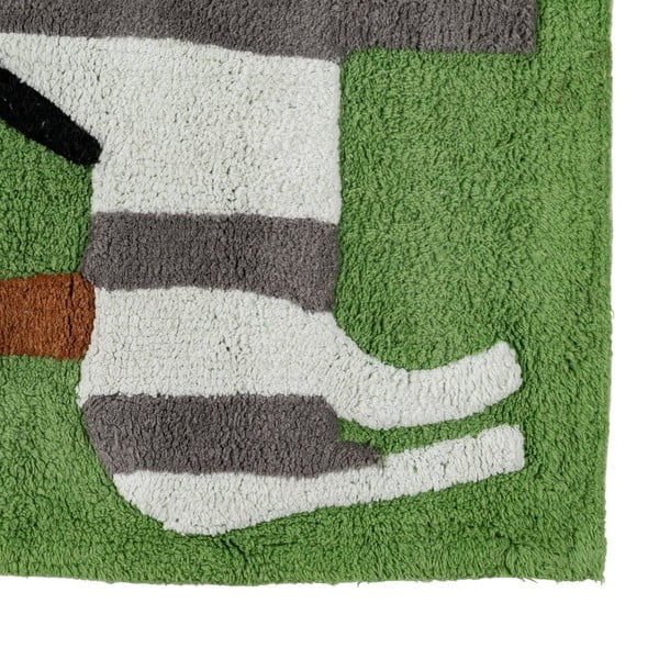 Runner in cotone lavabile verde 90x175 cm Animals - Ixia-image-3