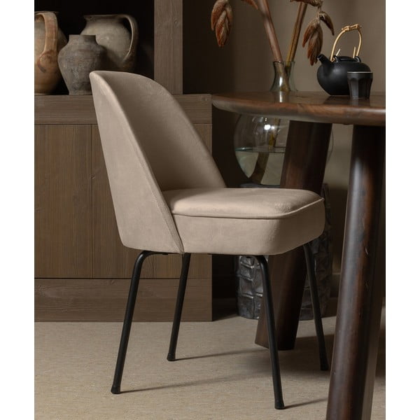 Sedie da pranzo in set beige in velluto 2 pz Vogue – WOOOD-image-1