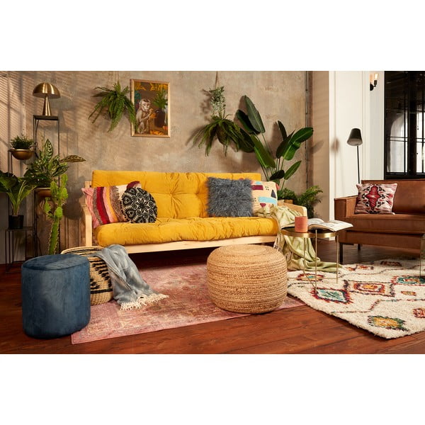 Pouf in velluto rosa Ejby - Bonami Essentials-image-4