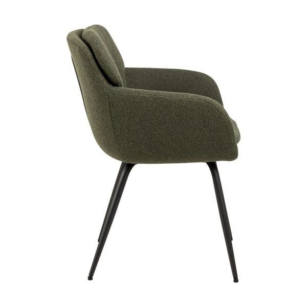 Sedia da pranzo color kaki in imbottito con braccioli Dora – Actona-image-3