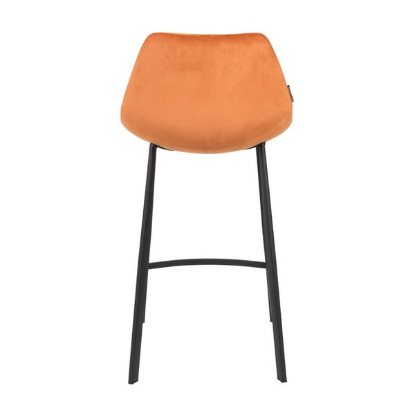 Set di 2 sgabelli da bar arancioni con rivestimento in velluto, altezza 91 cm - Dutchbone-image-4