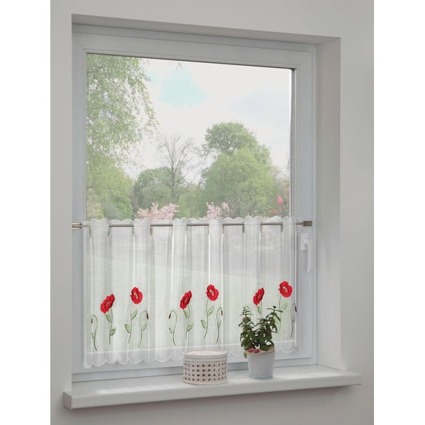 Tenda sottile bianca 155x45 cm Poppies – Sehlbach-image-1