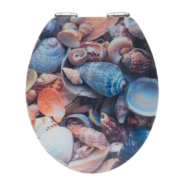 Sedile per wc con immagine 3D e chiusura facilitata , 44,5 x 38 cm Sea Shell - Wenko