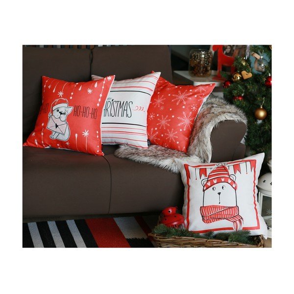 Federa natalizia bianca Mike & Co. NEW YORK Miele Regalo di Buon Natale, 45 x 45 cm - Mike & Co. NEW YORK-image-1
